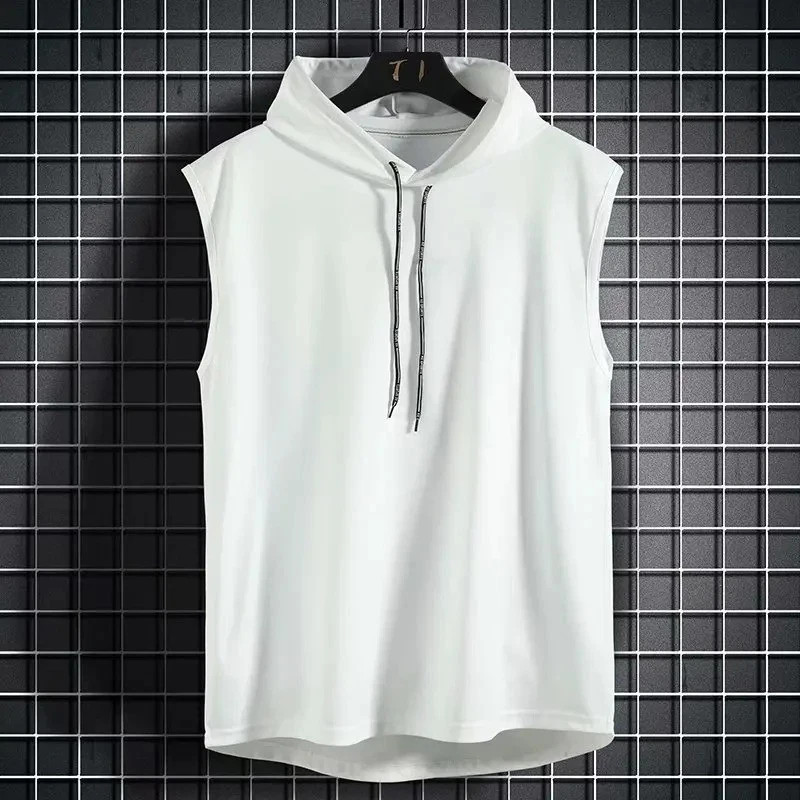 Men Gym Sleeveless Hoodie Fitness Sports Muscle Hooded Vest T-Shirt Tank Tops UK