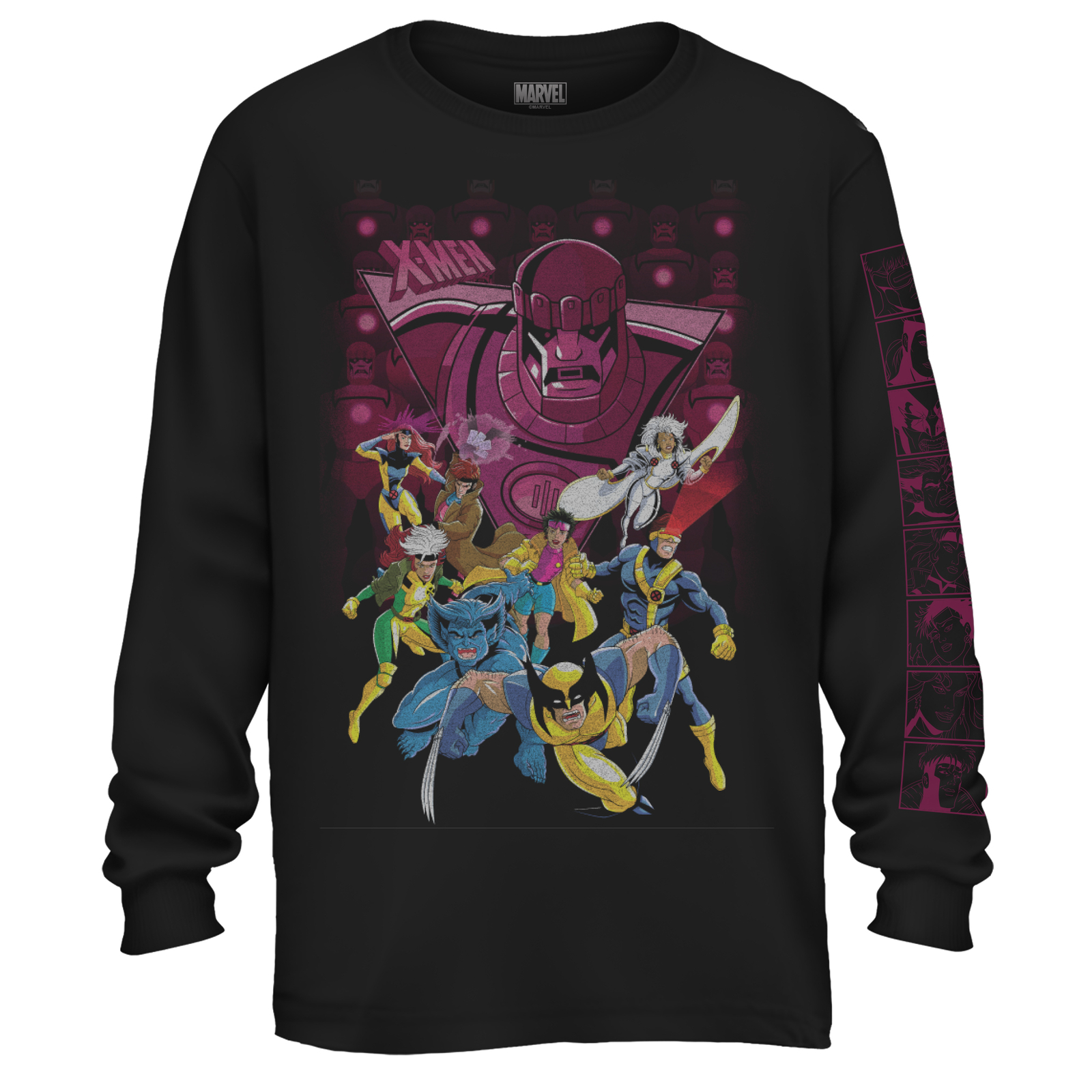 X-Men 90’s Sentinel Attack Marvel Adult Long Sleeve T Shirt