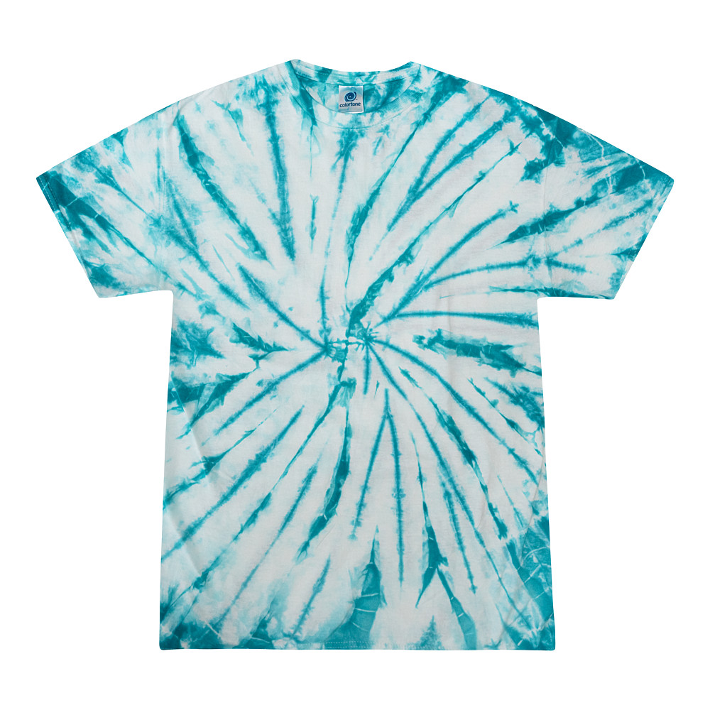 Multi-Color Tie Dye Spider T-Shirts, Adults Short Sleeve Cotton Colortone