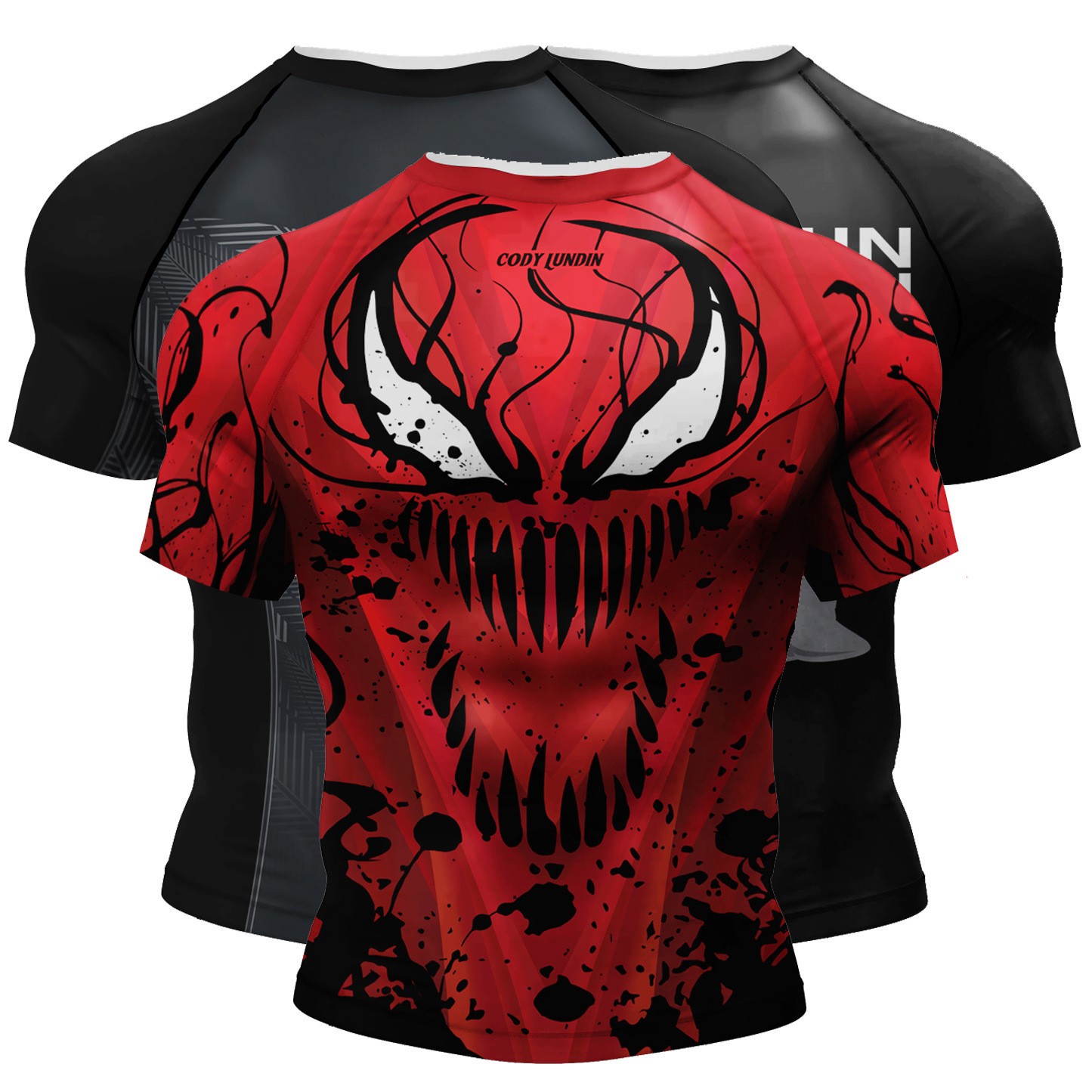 Mens 3D Digital-print Sweat-wicking Breathable T-shirt For Running And Sports