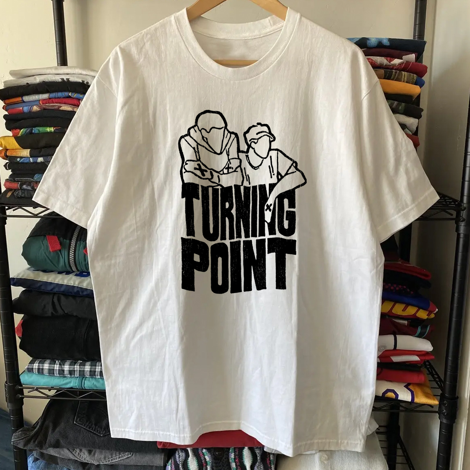 Turning Point Straight Edge Hardcore Aged T-Shirt White L