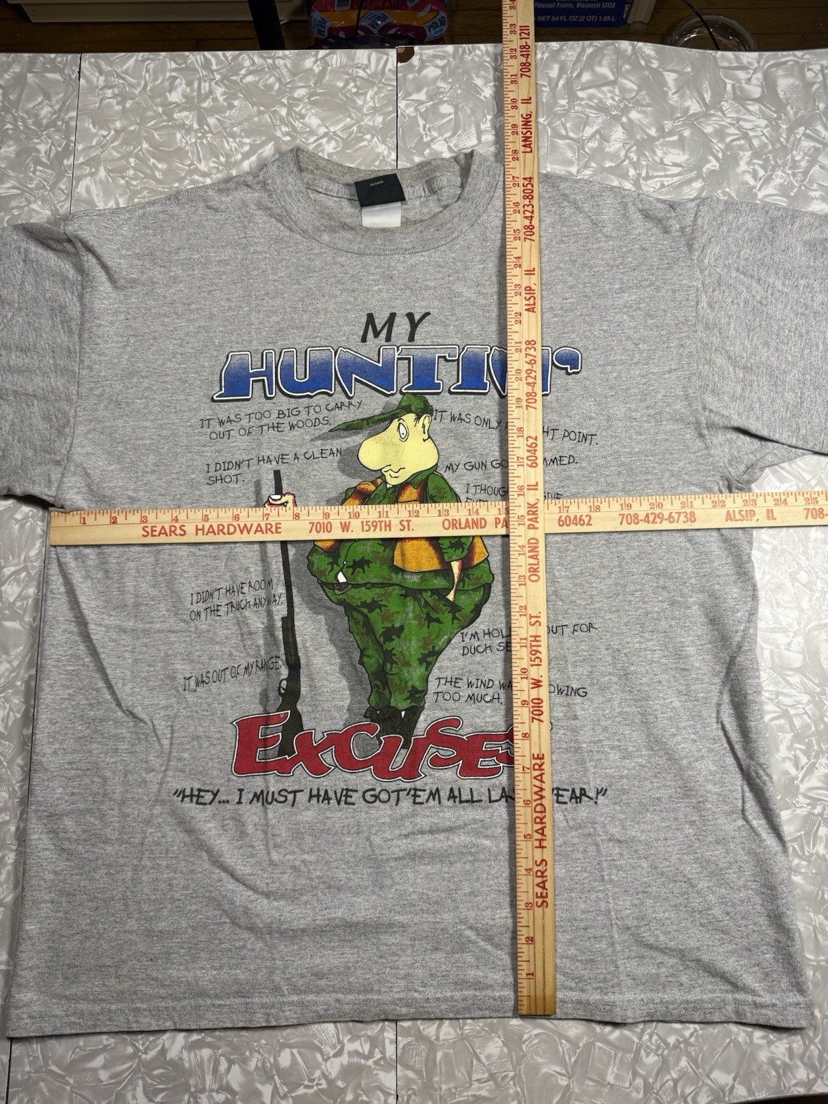 Vintage TSI T Shirt Hunting Comedy Men’s XL Grey