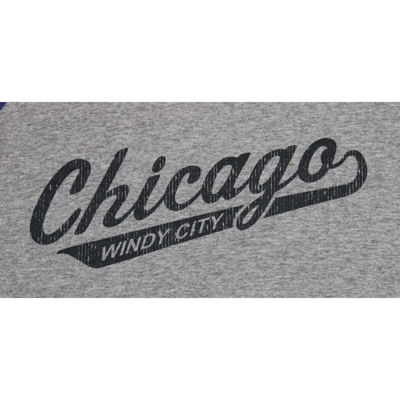 Jezees Blend Chicago Windy City Baseball T-Shirt Mens XL Gray Blue Raglan