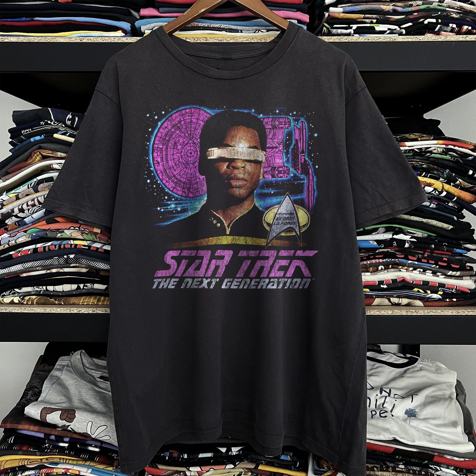 Star Trek Next Generation Lt. Geordi La Forge Promo T-Shirt Black XXL