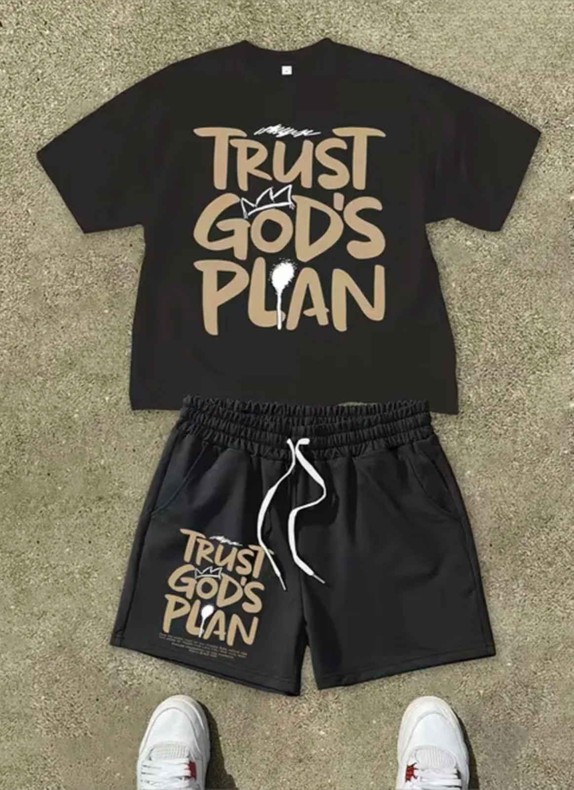 Trust God’s Plan Men’s 2‑Piece Outfit Set T‑Shirt and Shorts