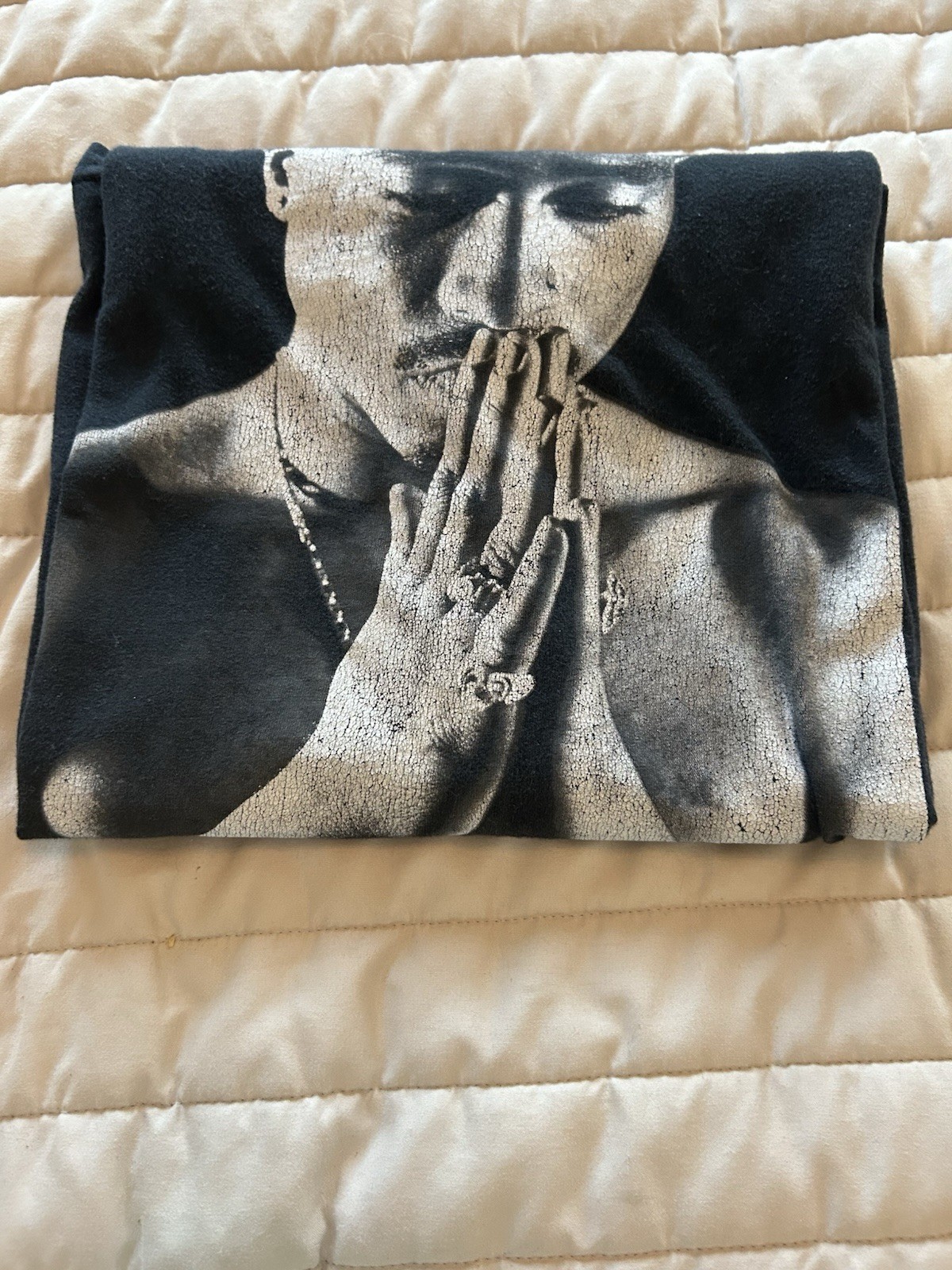 Tupac “Trust Nobody” Men’s Black Graphic T-shirt Iconic Image Sz L On 2Pac Label