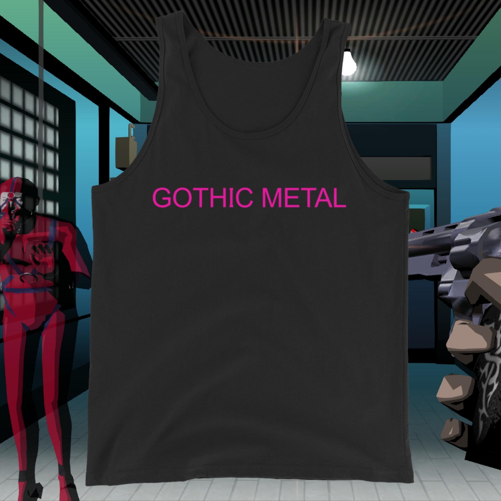 Killer 7 Travis Bell Gothic Metal Tank Top Shirt Grasshopper Manufacture