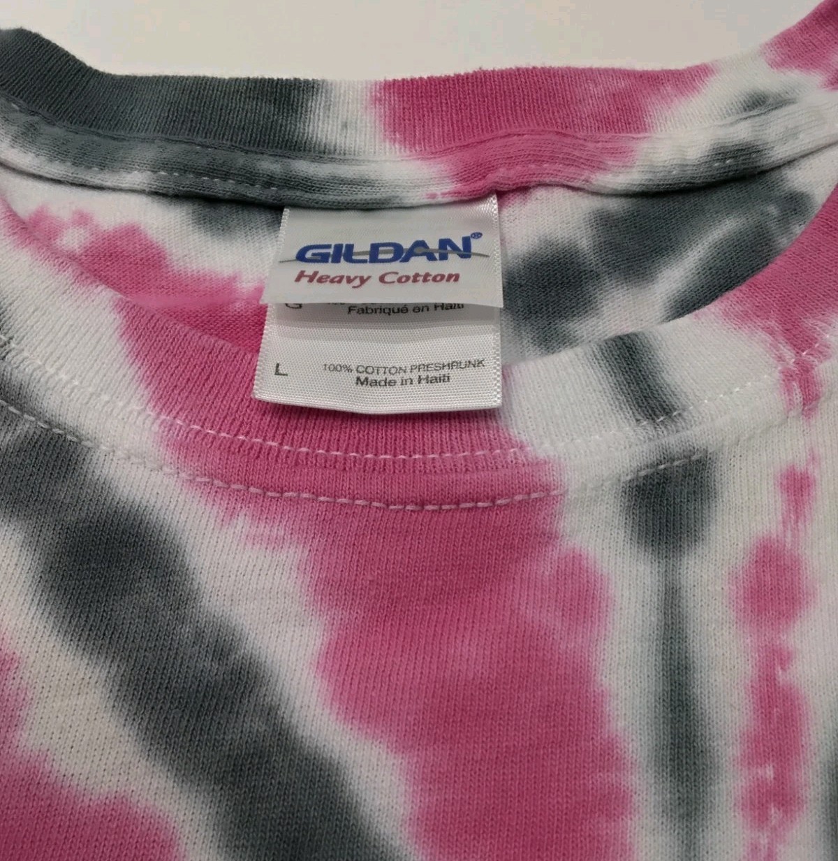 New Tie Dye Men’s T-Shirt Pink Gray Adult Large Multicolor Summer Spiral Swirl