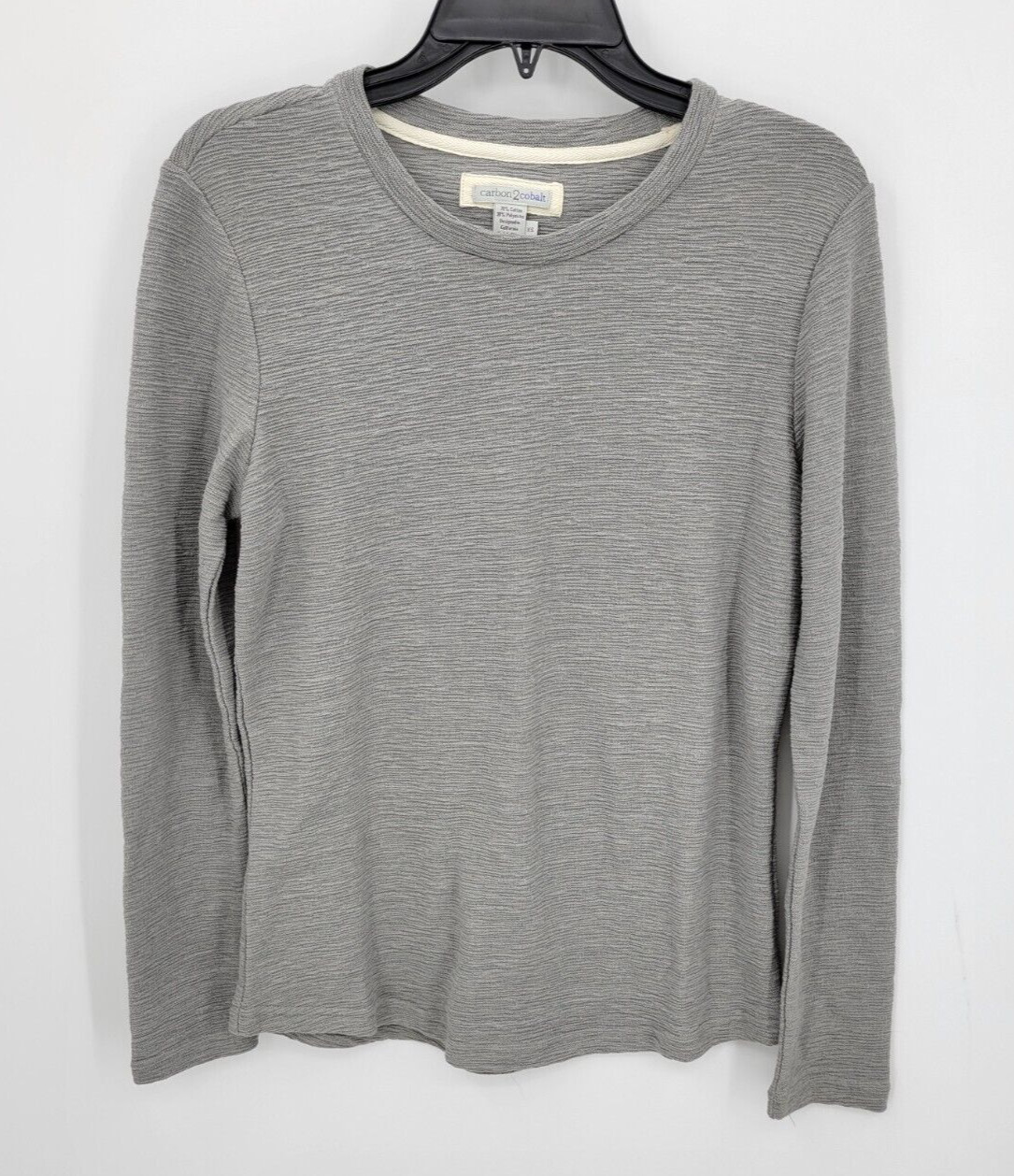 Carbon2Cobalt Shirt Mens XS Gray Crew Neck Long Sleeve Pullover Stretch Knit