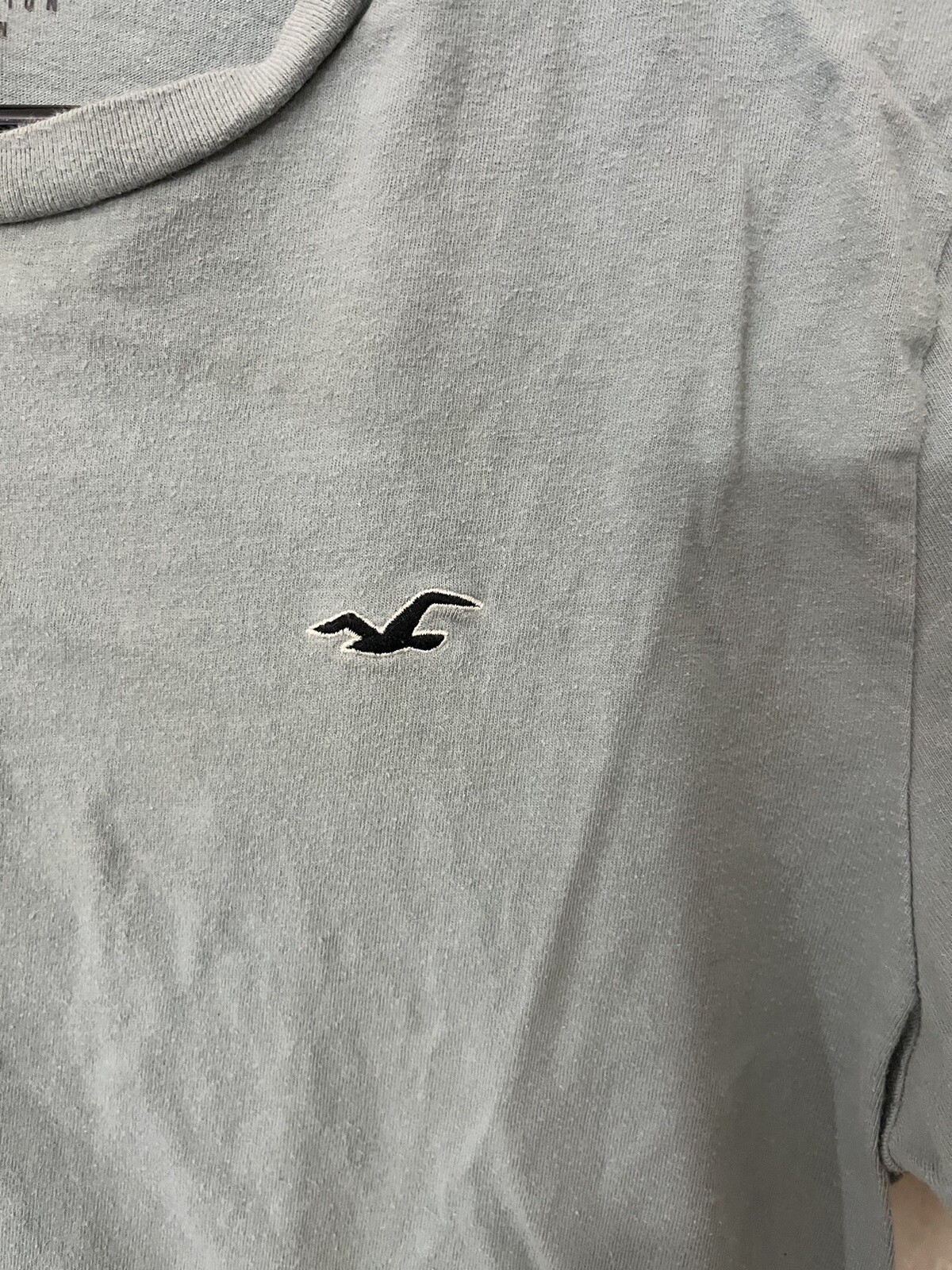 Hollister Must Have Collection Logo Solid Tee Small Men Blue Crew Logo
