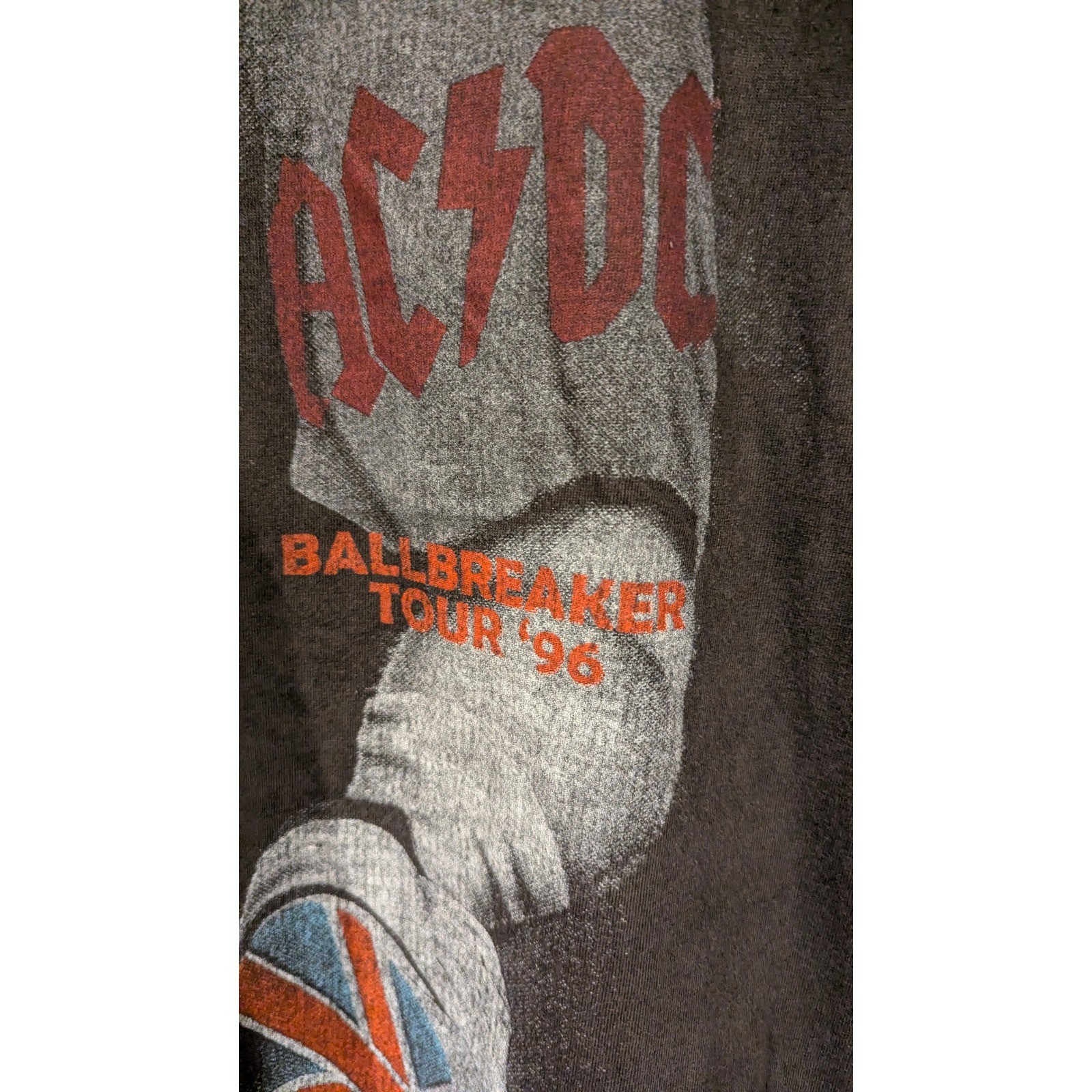 ACDC Ballbreaker Tour 96 Graphic T Shirt Black L G Oversized Rock Concert Tee