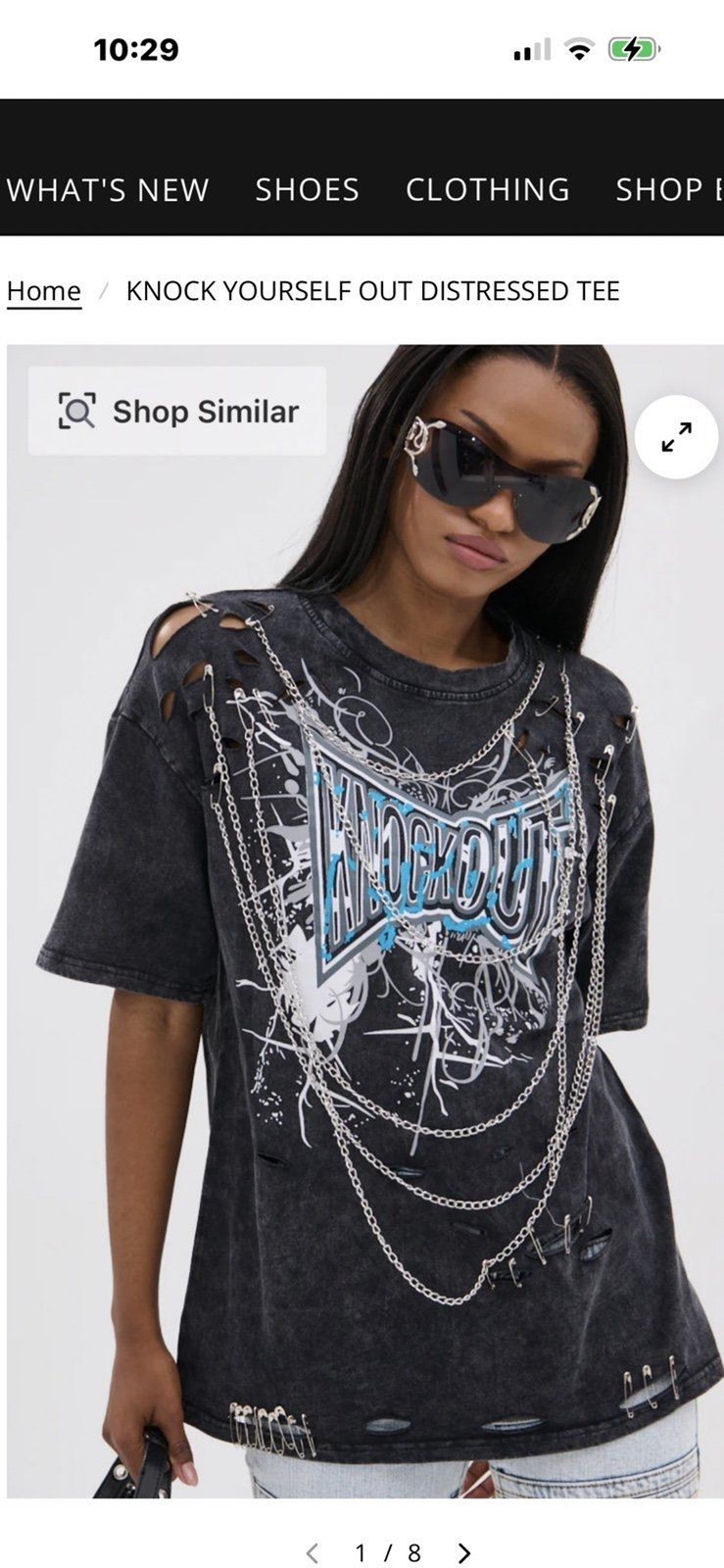 AKIRA KNOCK YOURSELF OUT DISTRESSED TEE AND HAT COMBO medium nwt *no chains*