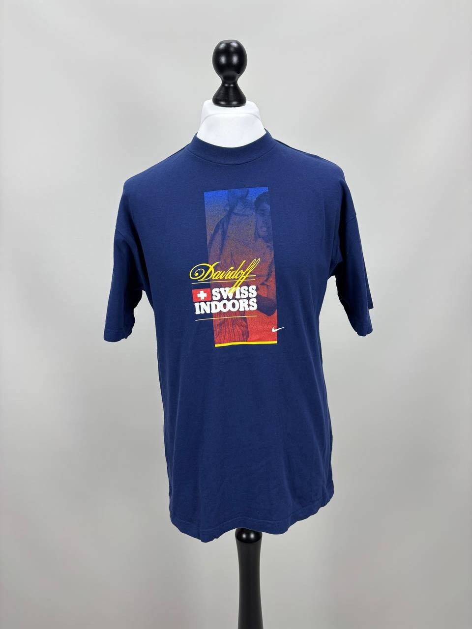 Mens vintage t shirt Nike Davidoff Swiss Indoors Tennis Size M Duties Paid(USA)