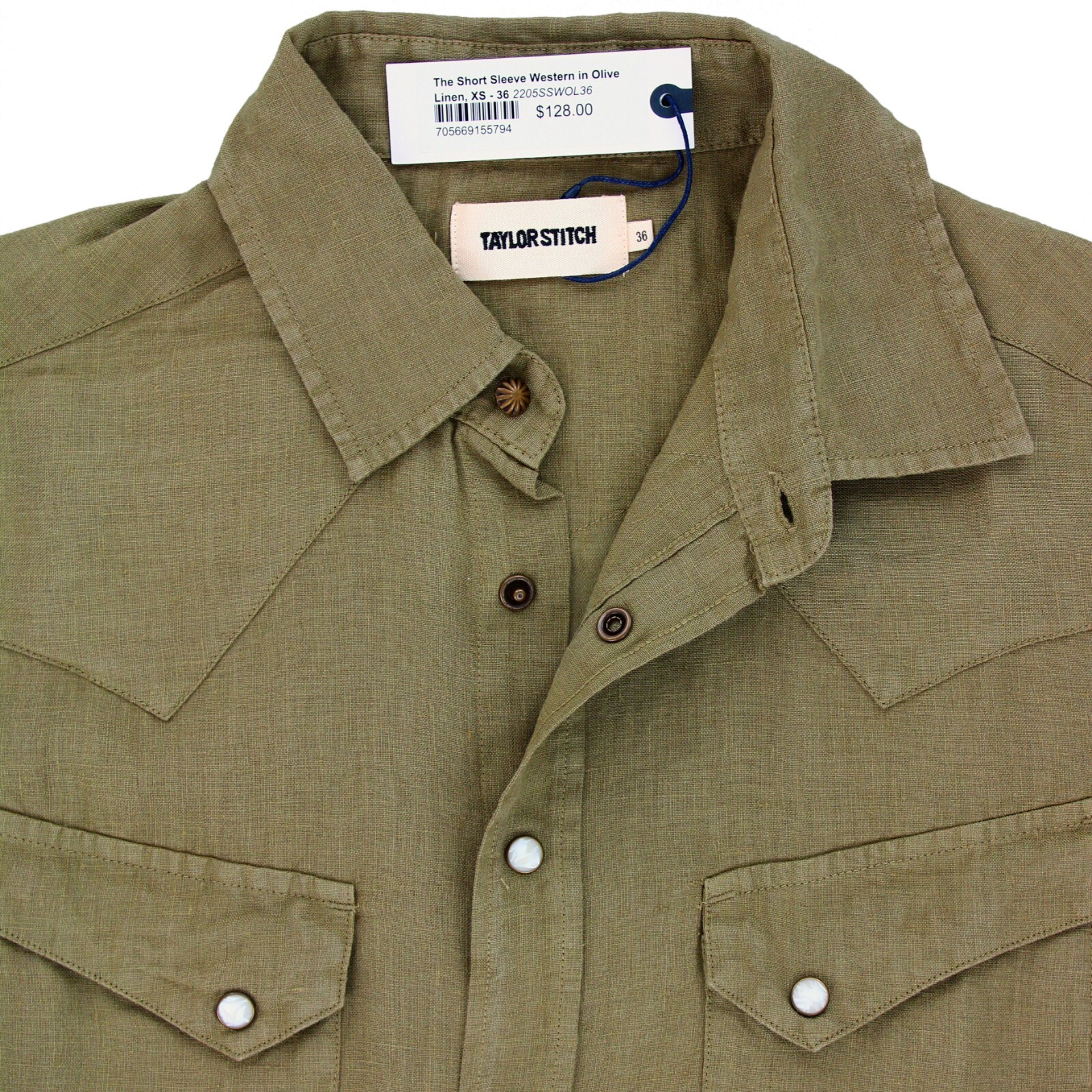 Taylor Stitch Shirt, Men’s The Short Sleeve Western, Collared MSRP $128