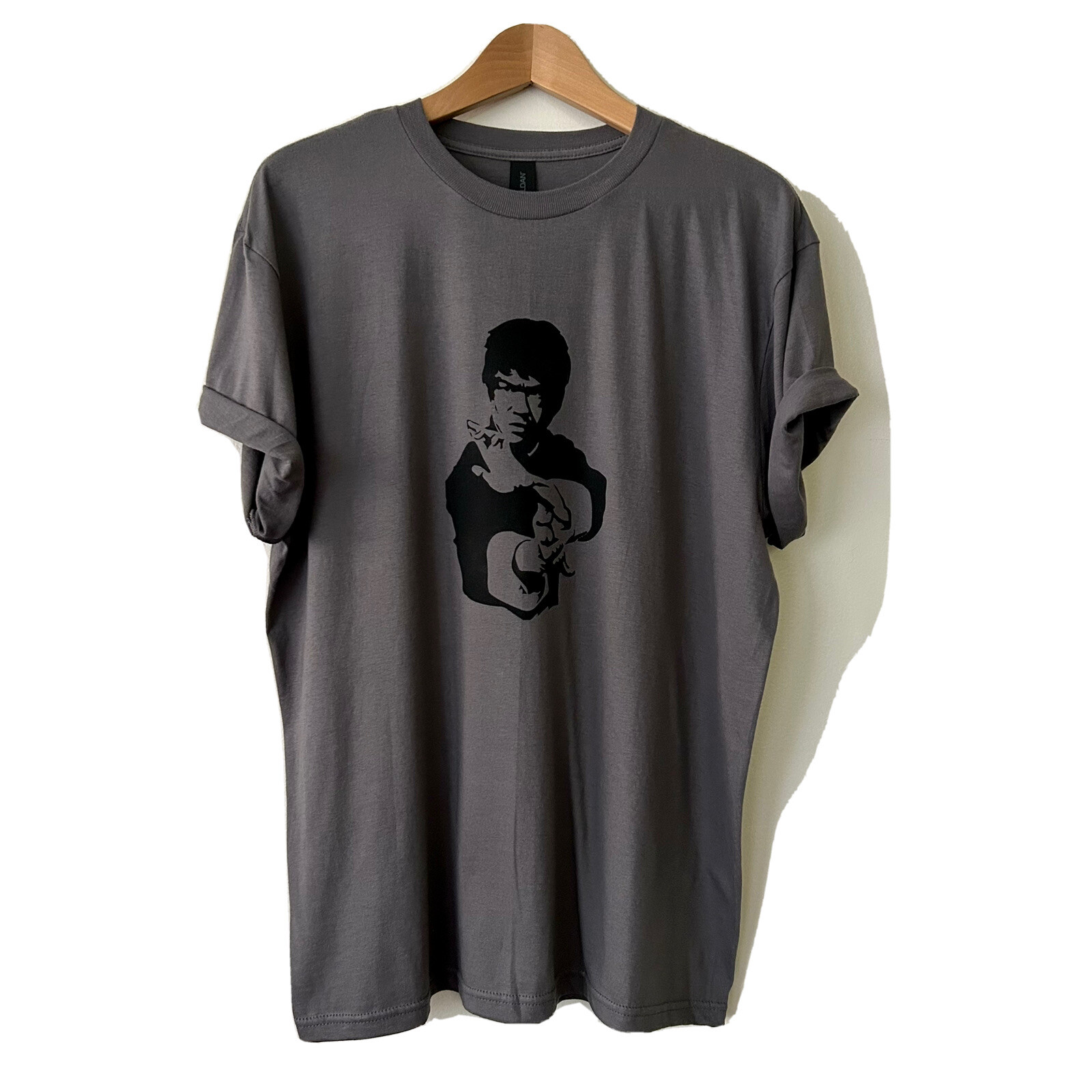 Bruce Lee T-Shirt 100% Ringspun Cotton NEW Charcoal Mens Unisex Fit Size S-XL