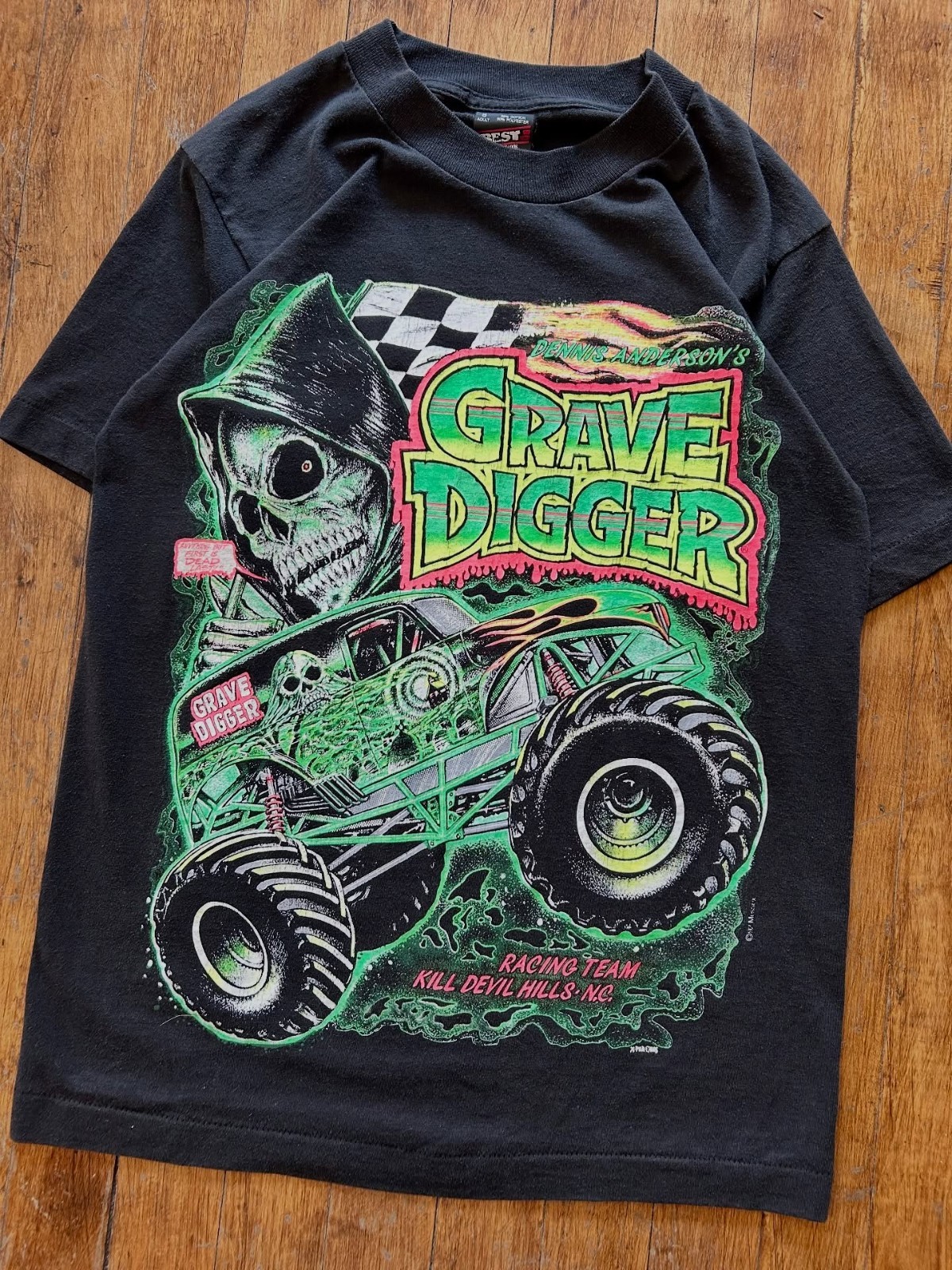 Grave Digger Racing Team Monster Truck T-Shirt Graphic Tee S-5XL