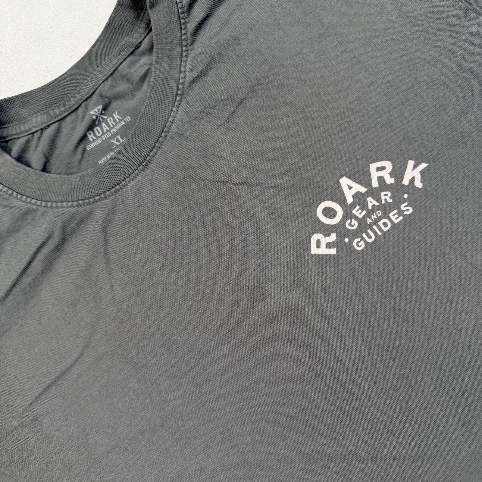 Roark Shirt Mens XL Gray Gear And Guides Adventure Graphic Tee Tagless Outdoor