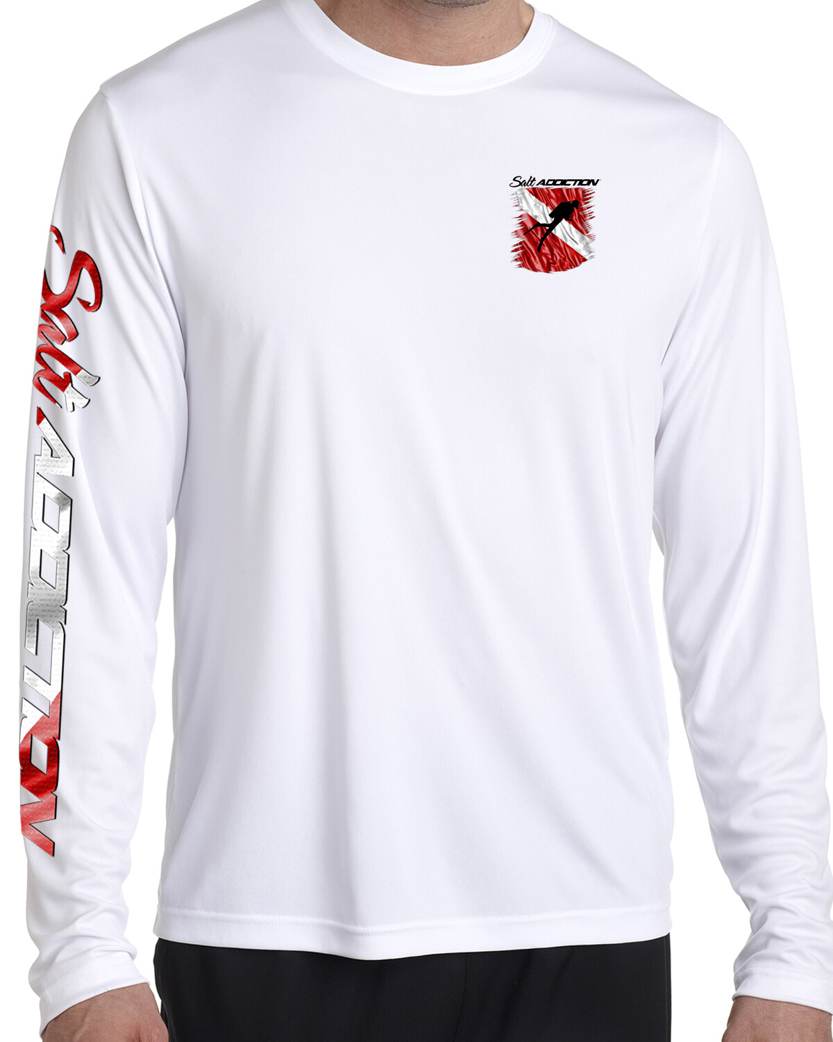 Salt Addiction t shirt long sleeve microfiber dive flag scuba uv upf 50+ diving