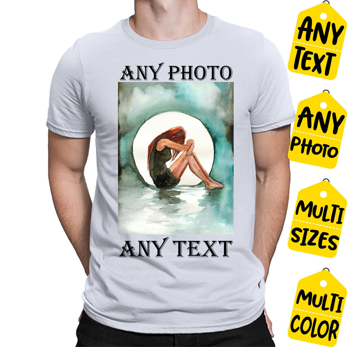 Personalised T Shirt Custom Photo Logo Text Printed Stag do Hen Party 1T9A5