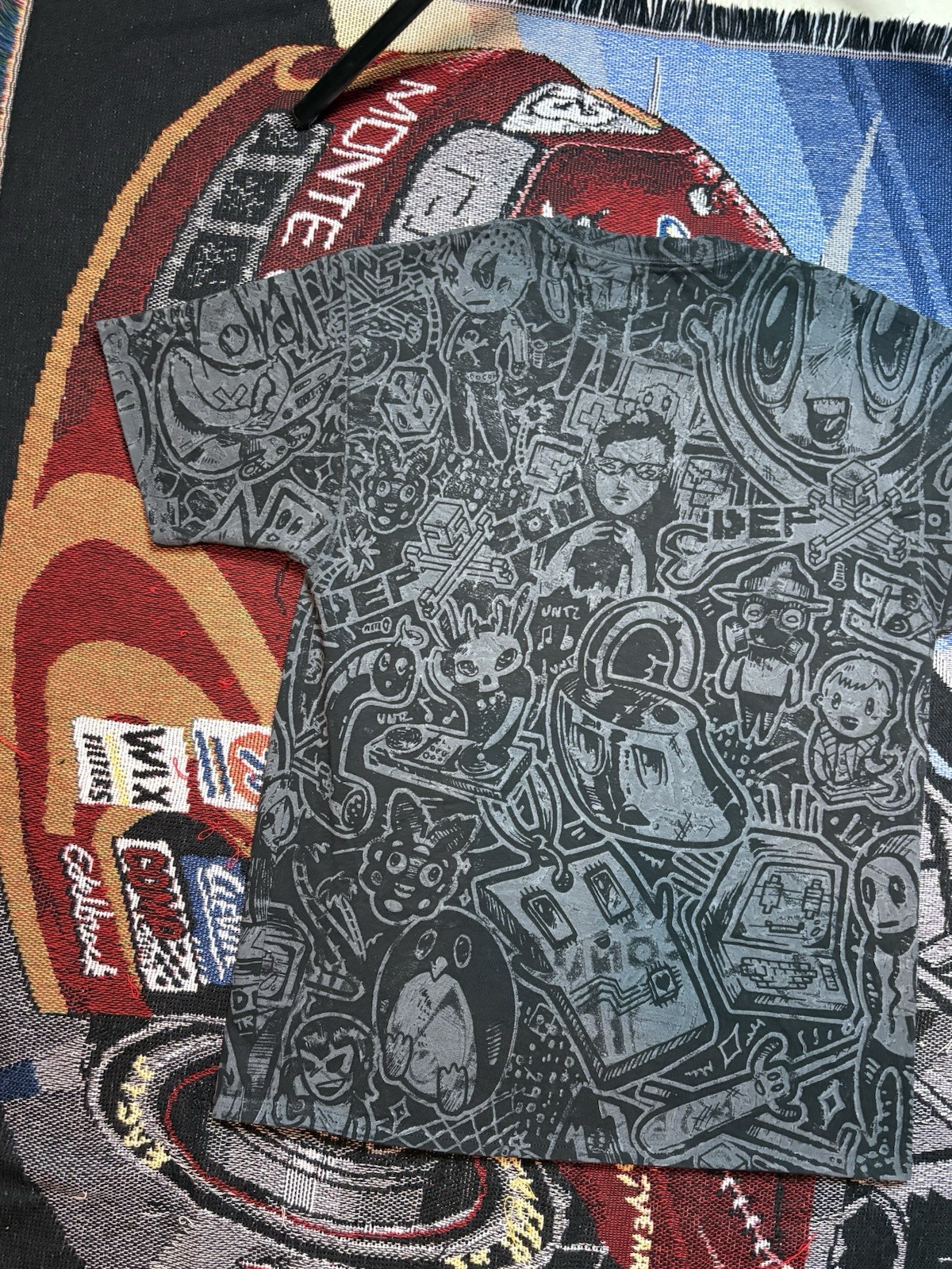 Defcon AOP Shirt Hacker Convention Def Con All Over Print Men’s Large Logo Rare