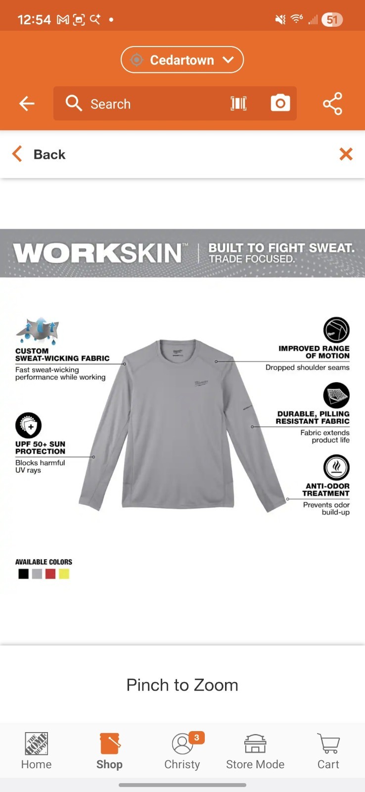 Milwaukee XL Men’s Work Skin Gray Light Performance Long-Sleeve T-Shirt