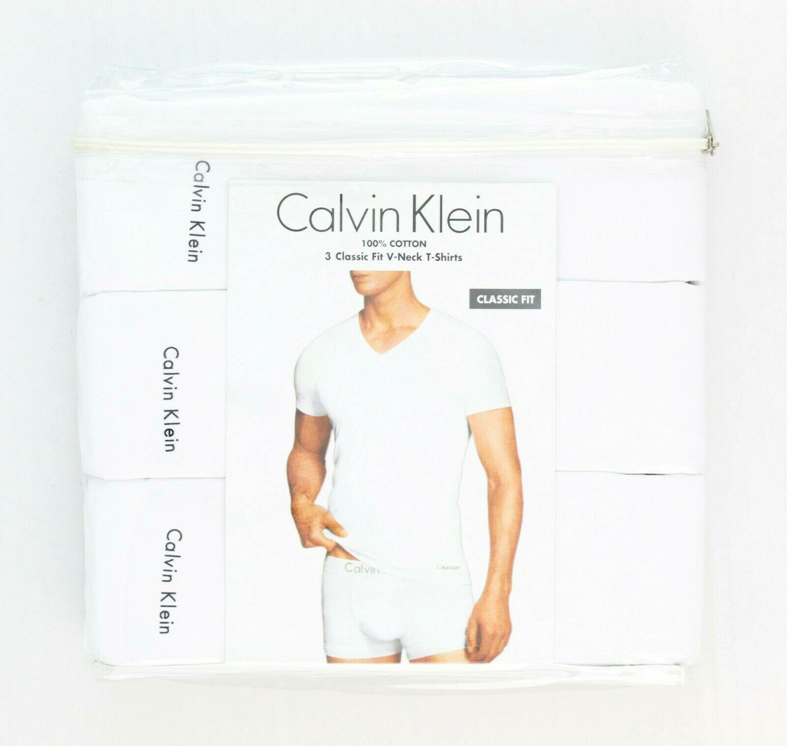 Calvin Klein Men’s T-Shirts V-Neck Undershirt, Classic Fit Tee Shirt, 3 Pack