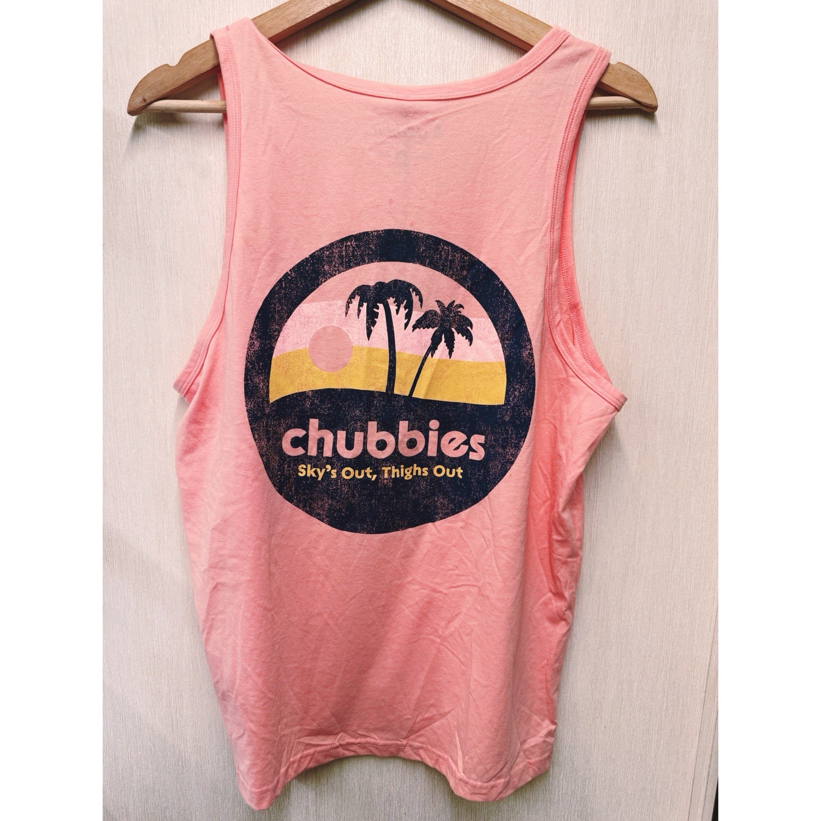 NWT Chubbies The Trop and Lock Tank Top Pink Coral Graphic, Size Small