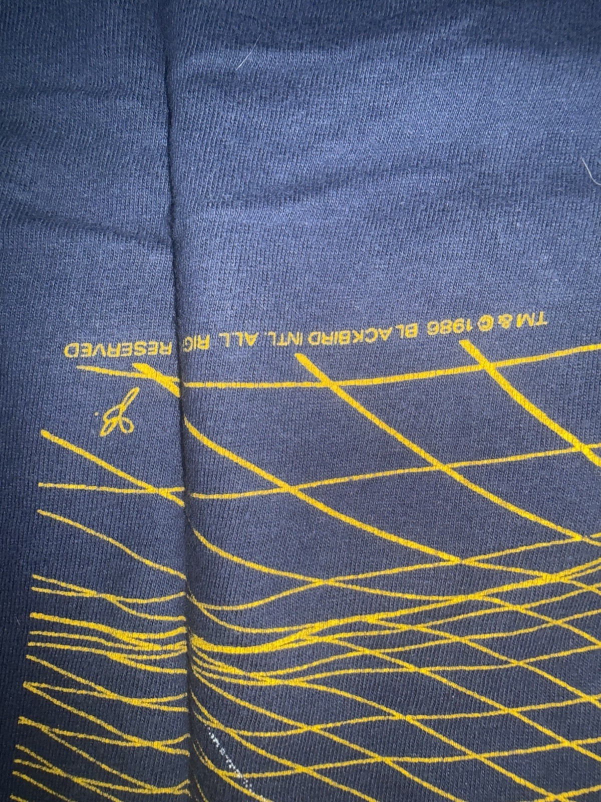 1986 Fighter jet graphic print double sided Tee – Size L