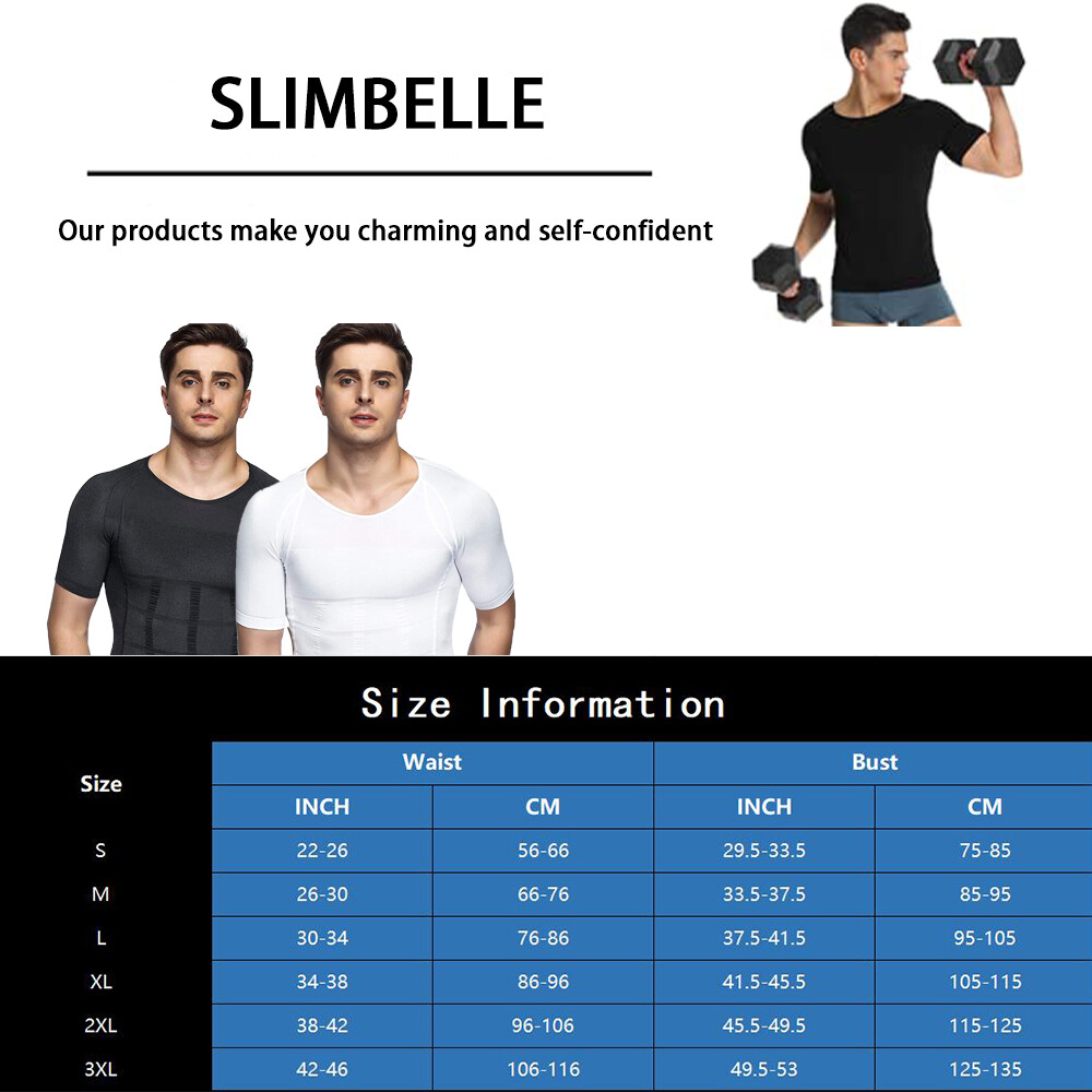 Men Classic Sleeveless Slimming Body Shaper Workout Shirt Belly Control Tank Tee