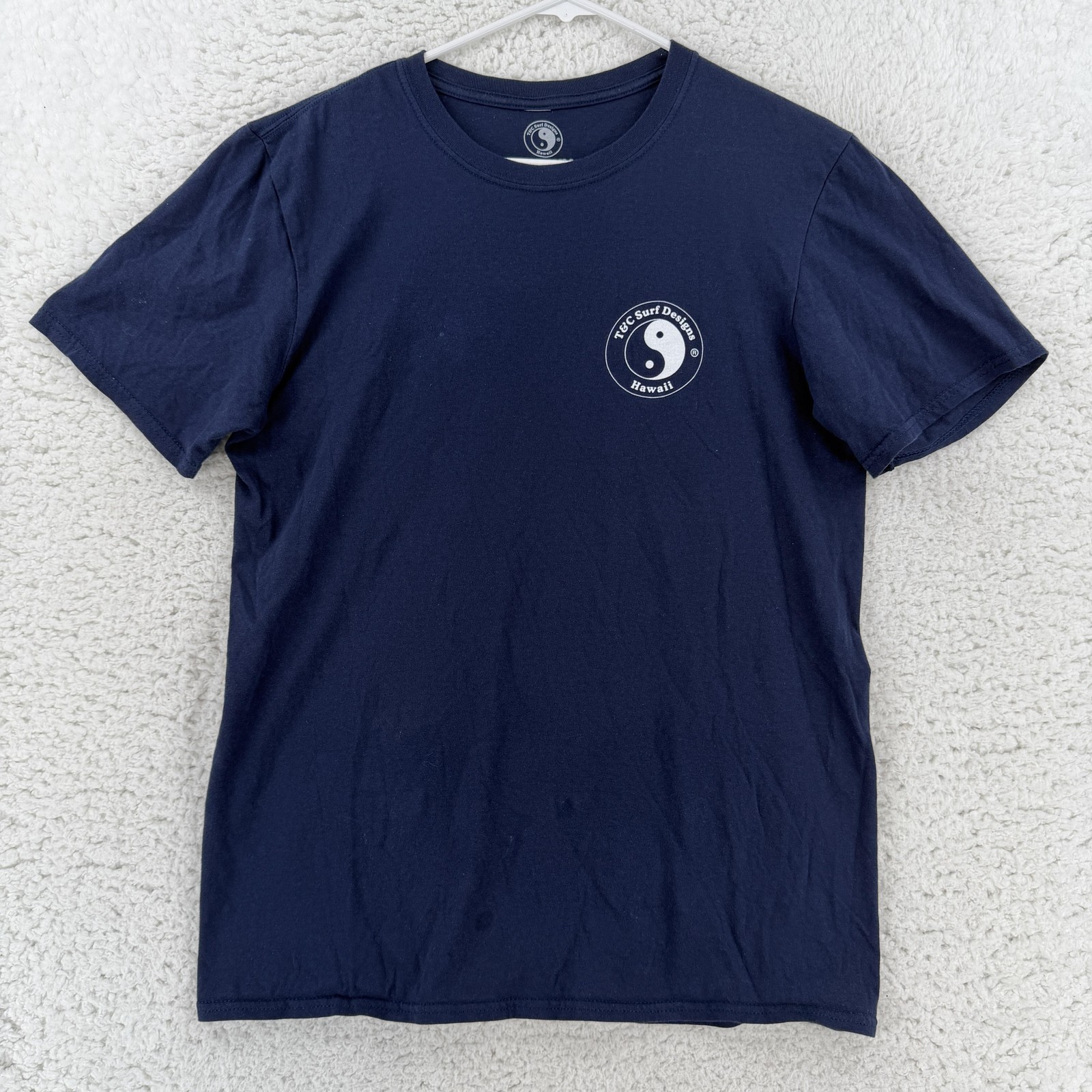 T&C Surf Designs Shirt Mens Medium Blue Ahi Poke Raised On Rice Tee T-Shirt