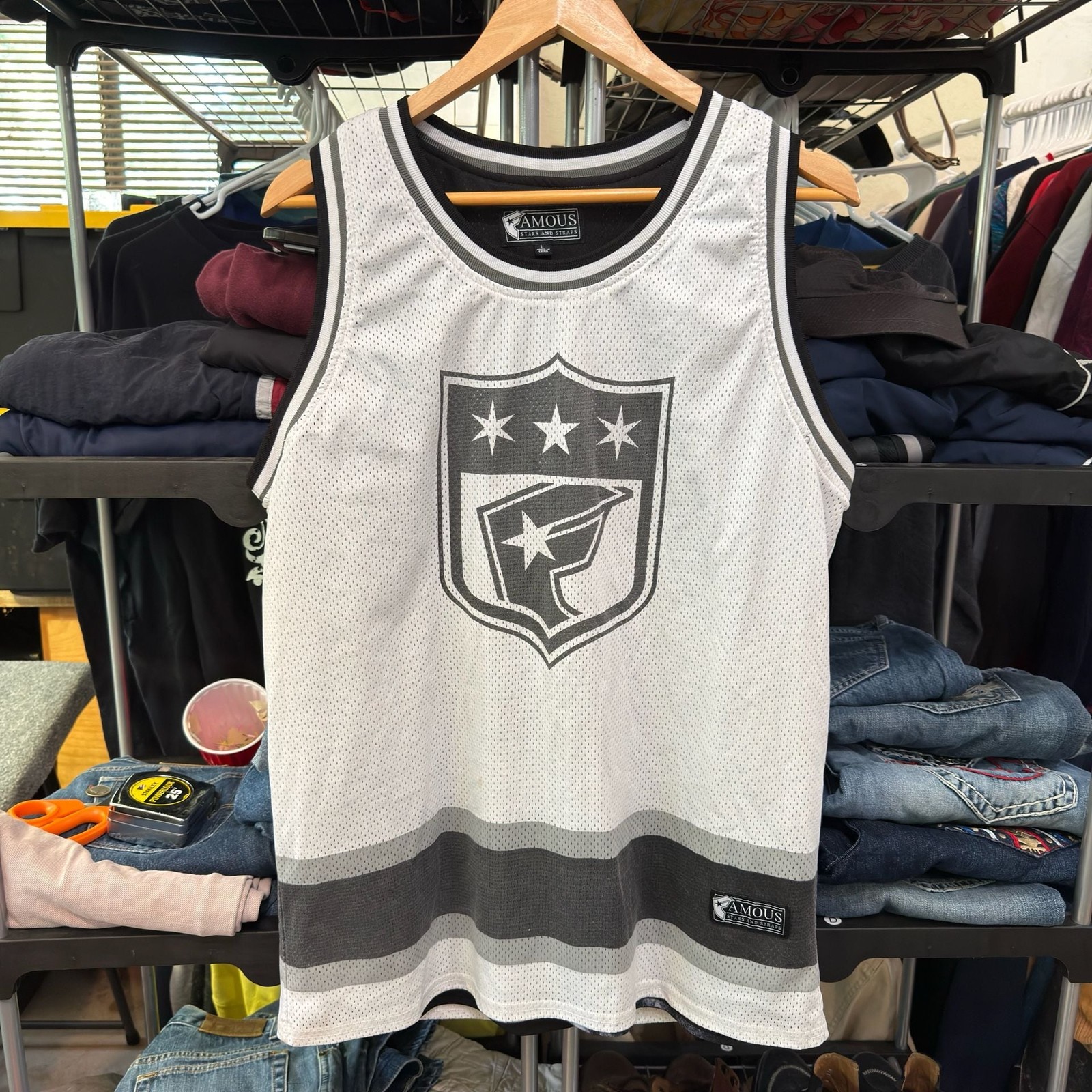 Vintage Famous Stars and Straps Tri-Star Reversible Mesh Jersey Tank Top