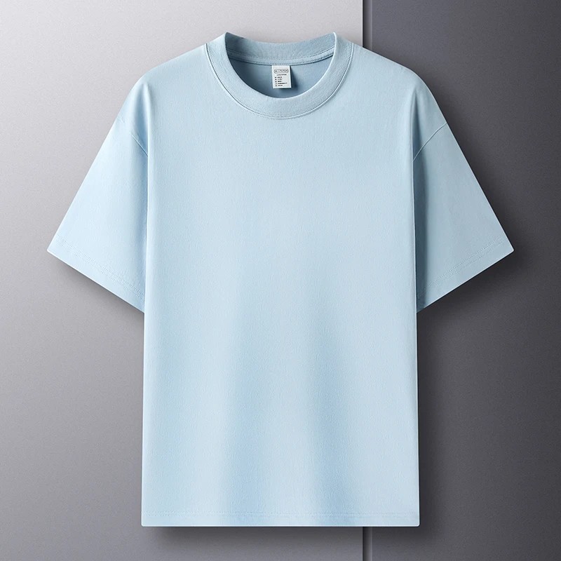 Men’s 100% Cotton T-Shirt Solid Short Sleeve Crew Neck Basic Summer Casual Tee