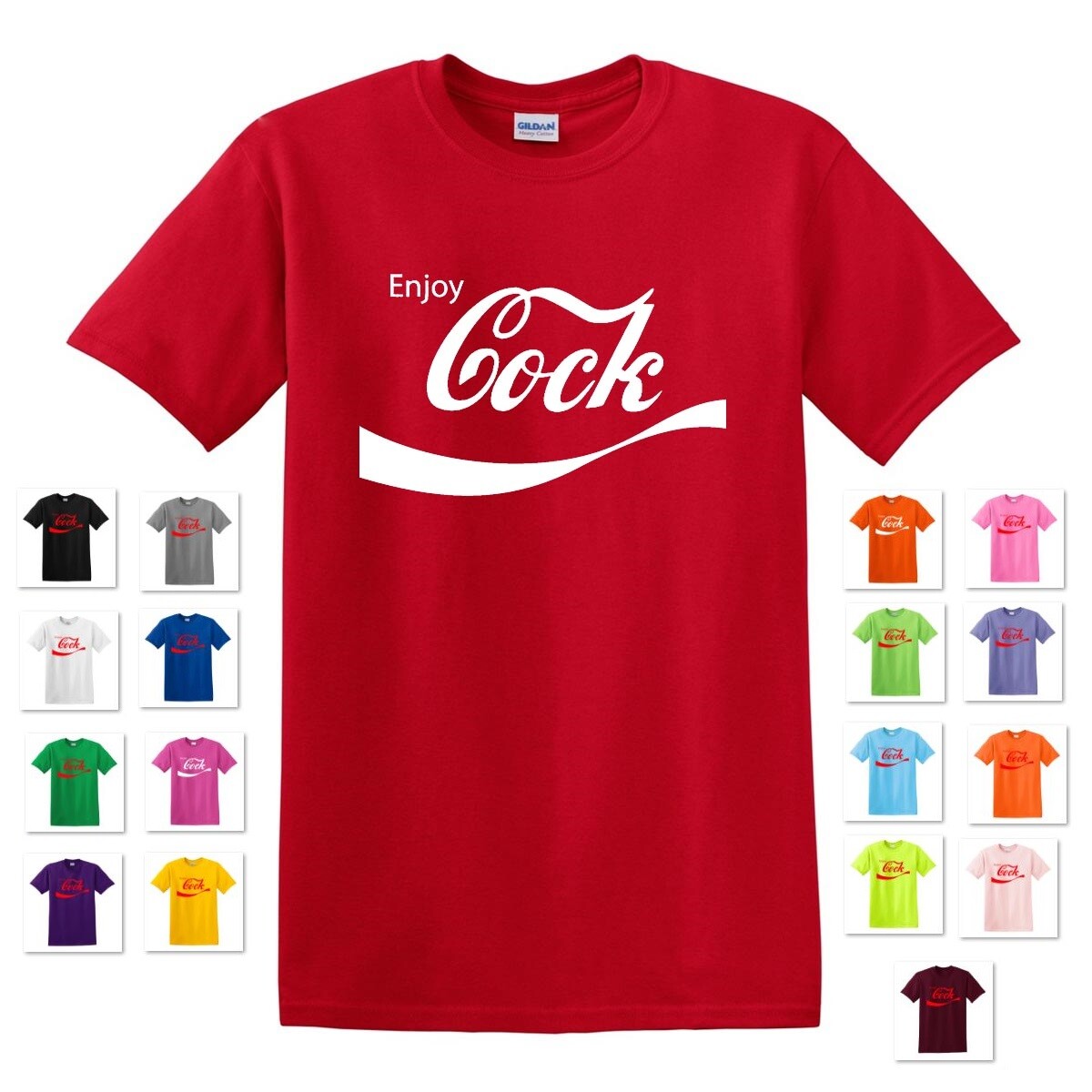 ENJOY COCK COKE COCA COLA PARODY FUNNY JOKE GAG TEE T-SHIRT