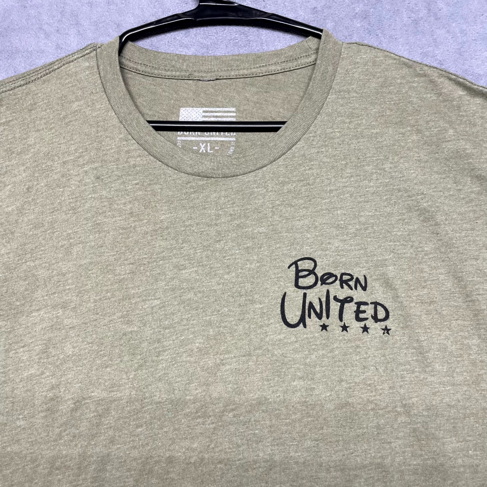 Born United Private Label Triggered T Shirt Mens XL Olive Green Graphic Print