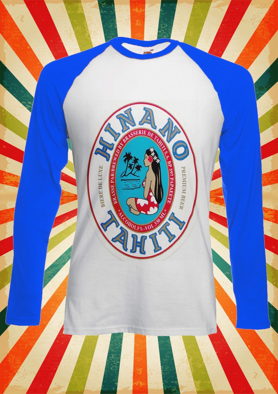 Hinano Beer Papeete Tahiti Men Women Long Short Sleeve Baseball T Shirt 1884