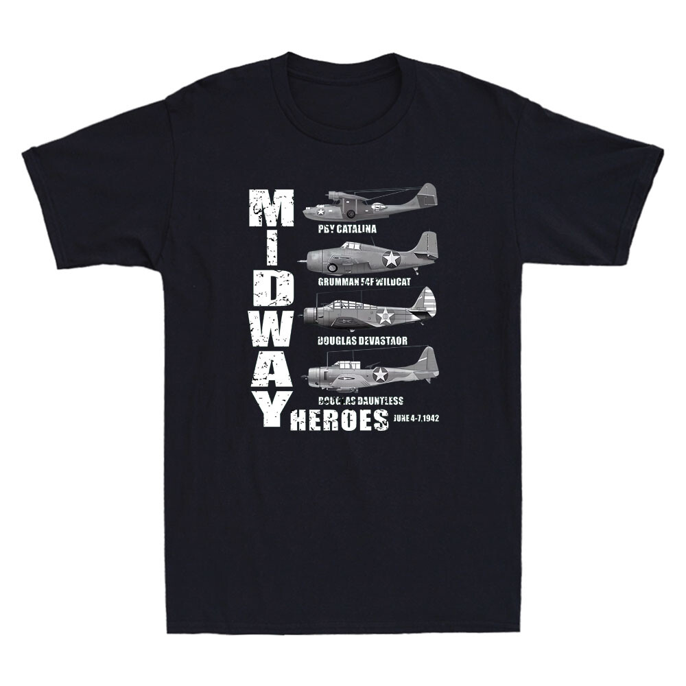 The Battle of Midway Plane Spotting American WW2 Planes Vintage Men’s T-Shirt