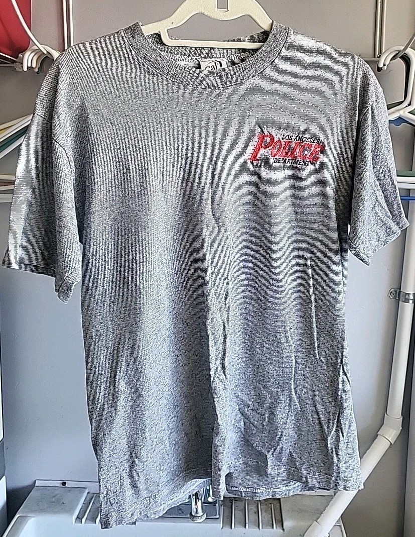 Los Angeles Police Department Unisex CalCru Gray Short Sleeve T Shirt Sz M