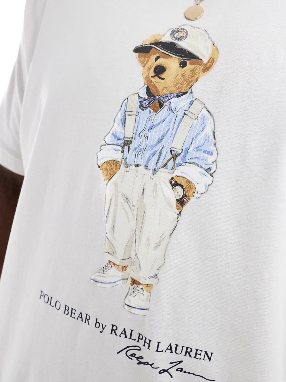 NWT Polo Ralph Lauren Men’s Big & Tall Hemingway Polo Bear White T-Shirt Sz 4XLT