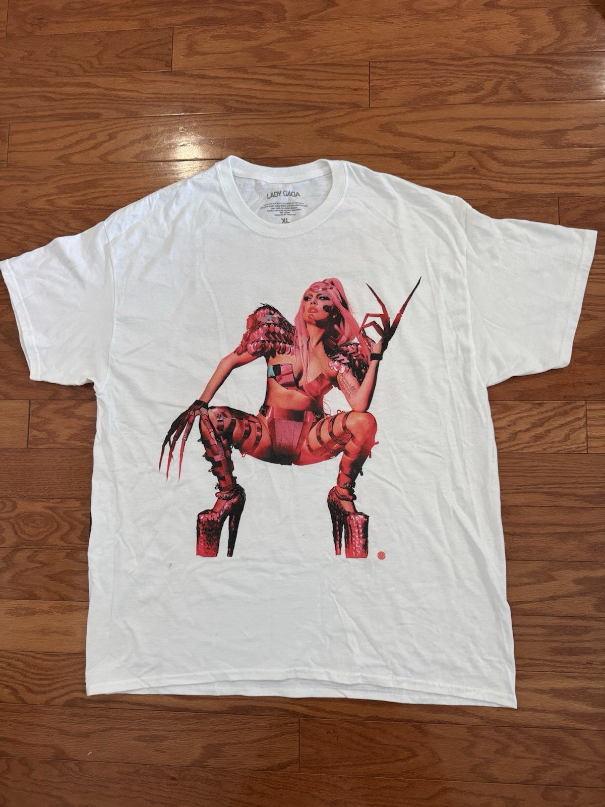 Lady Gaga Chromatica Ball Tour Shirt White Graphic Tee Official Merch XL