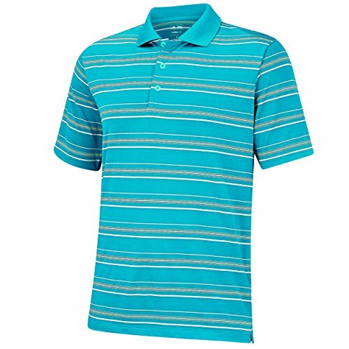 Adidas Golf Men’s Puremotion Textured Stripe Polo Shirt – Solar Blue / White