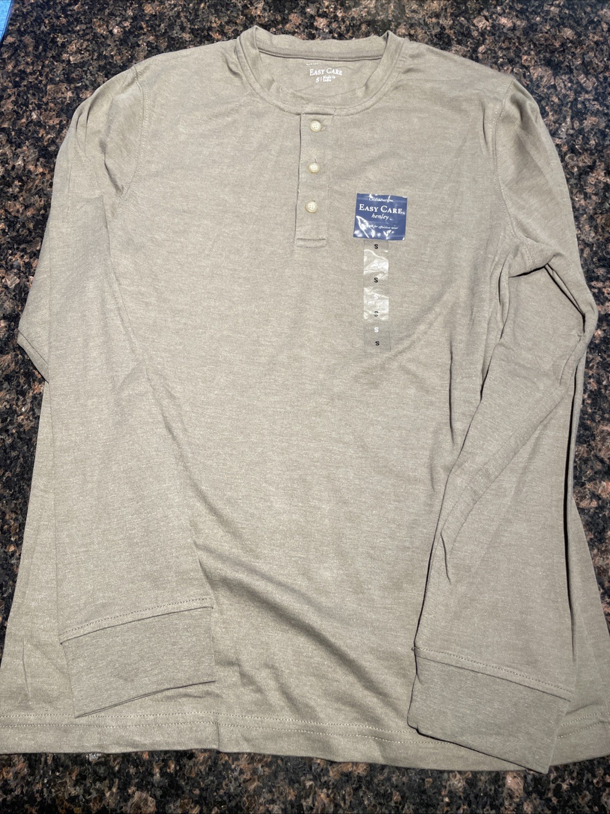 NWT Croft & Barrow Shirt Men’s Small Easy Care Long Sleeve Henley
