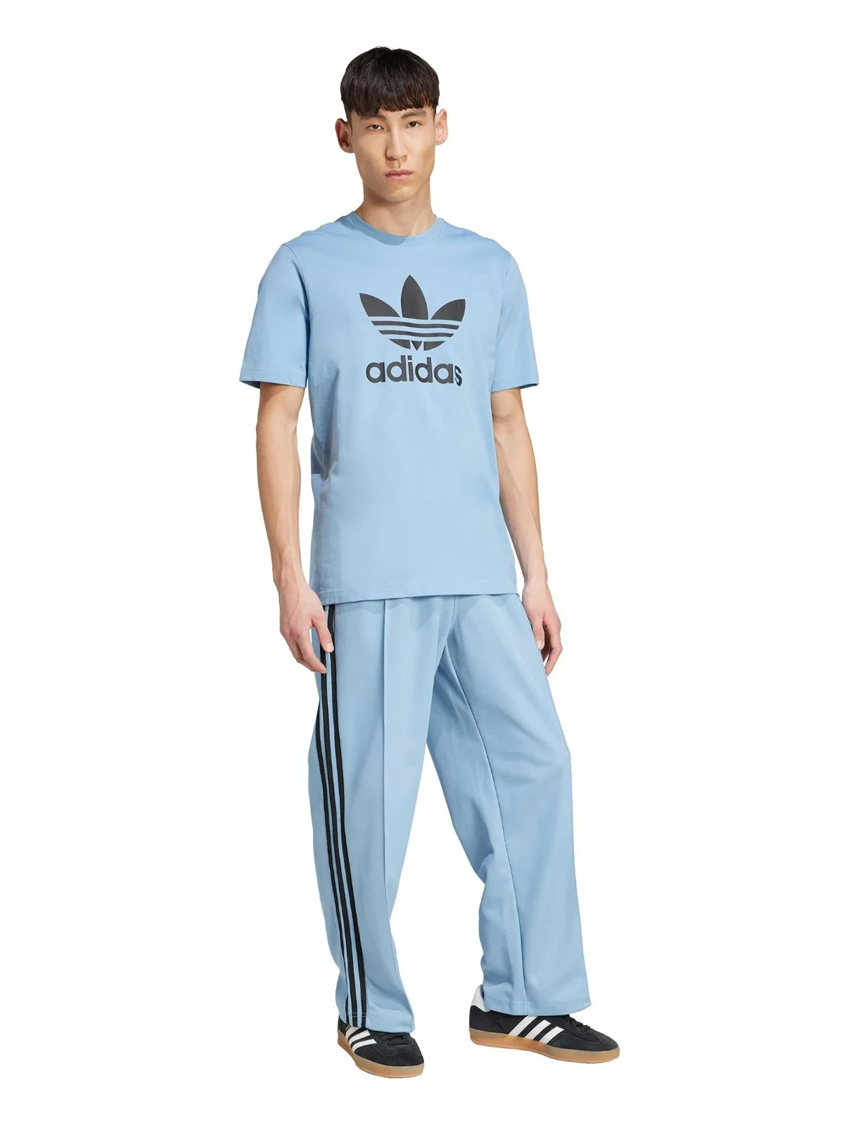 adidas Originals Adicolor Trefoil Tee Shirt JY3758 Light Blue Mens New Sz S, M