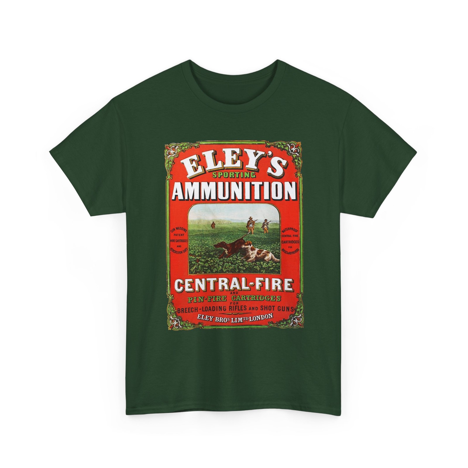Eley’s Sporting Ammunition Vtg Rifle Shotgun Hunting Dogs Shells Box Art T-Shirt