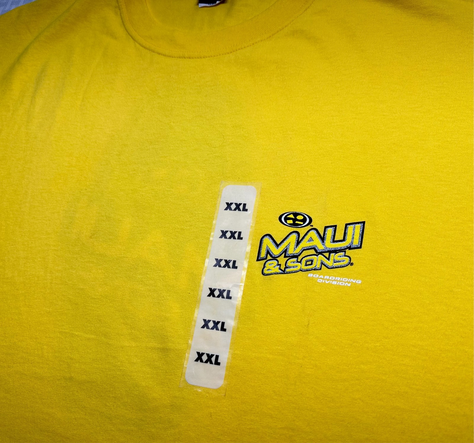 NEW VTG 90’s Maui & Suns Yellow Surf Beach T Shirt Men’s 2XL (3XL) BIG & TALL