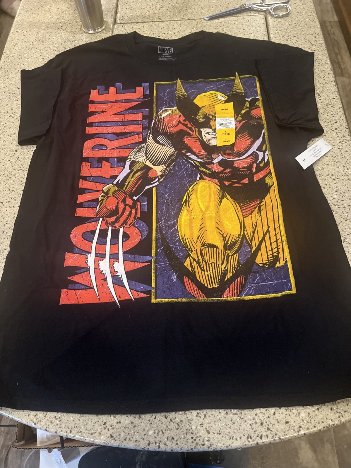 NWT Wolverine Mens Black T-Shirt Large Comic Book Movies Marvel Universe X-Men