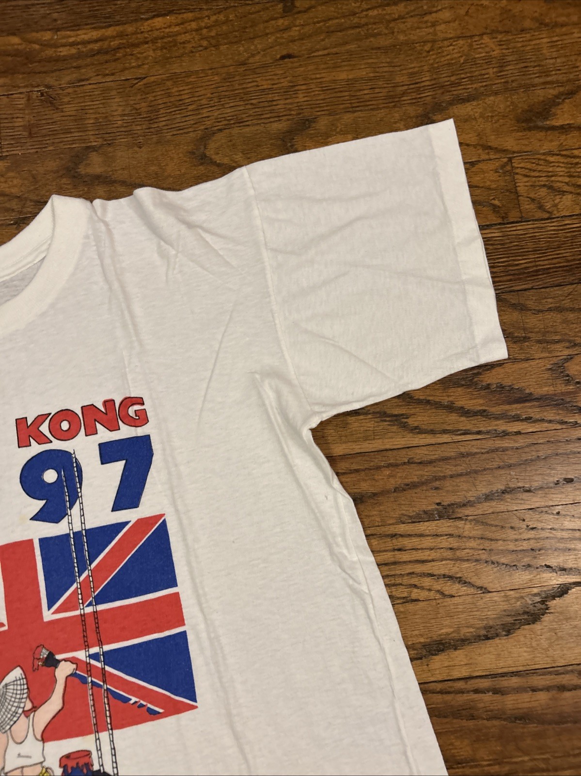 Vintage Hong Kong Size Small 90s Independence China Flag Shirt 1997