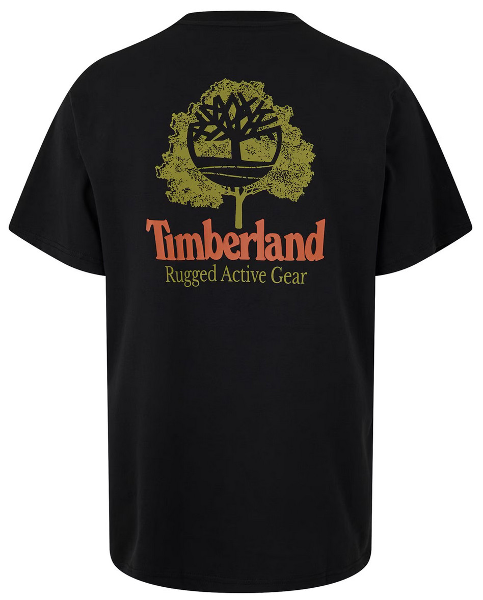 Timberland Mens Rugged Active Gear Back Graphic Black T-Shirt Size XXL NWT !!