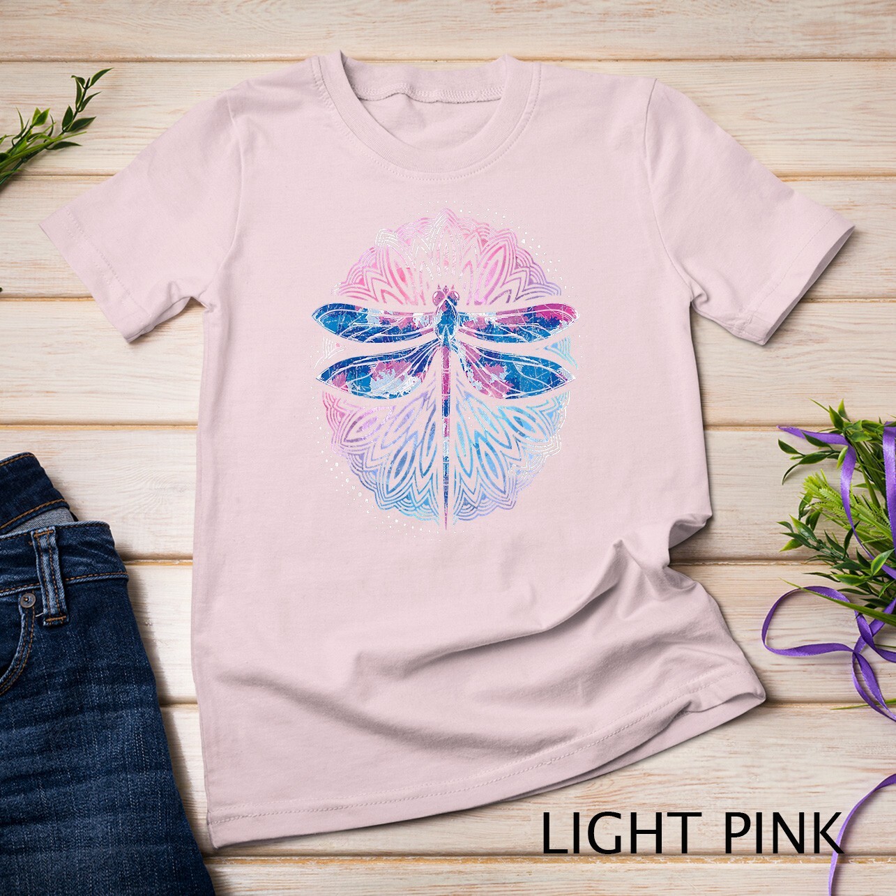 Dragonfly Yoga Meditation Prana Sacred Geometry Mandala T-Shirt Unisex T-shirt