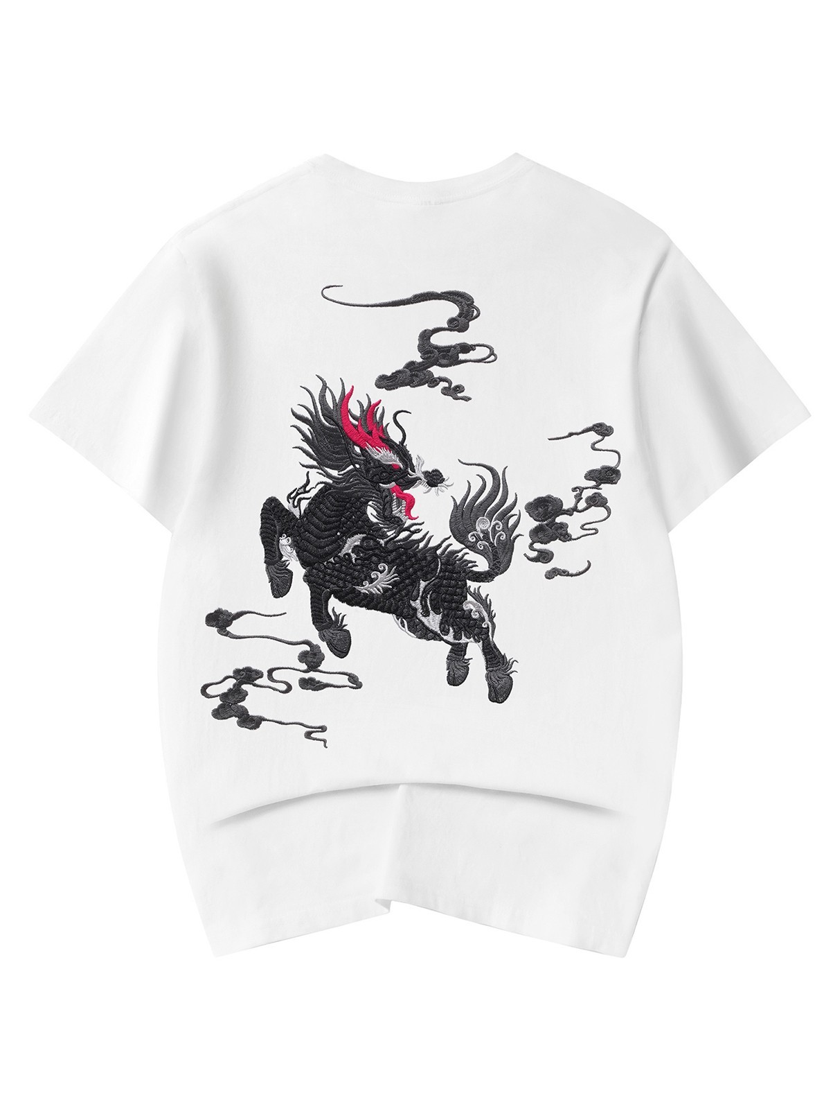Niepce Kirin Embroidered Tee Japanese Streetwear T-Shirt for Men