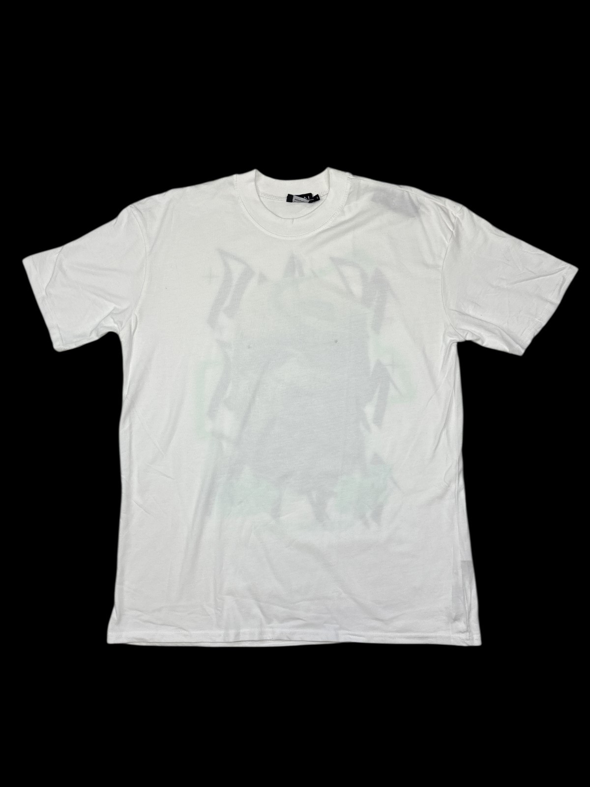 BoohooMAN Oversized Extended Neck Mask Graphic Back Print T-shirt Size Small
